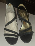 Naturalizer Black Glimmer Strappy Slingback Heels