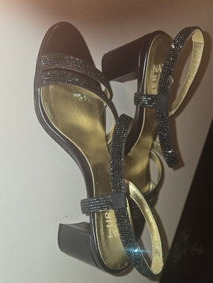 Naturalizer Black Glimmer Strappy Slingback Heels