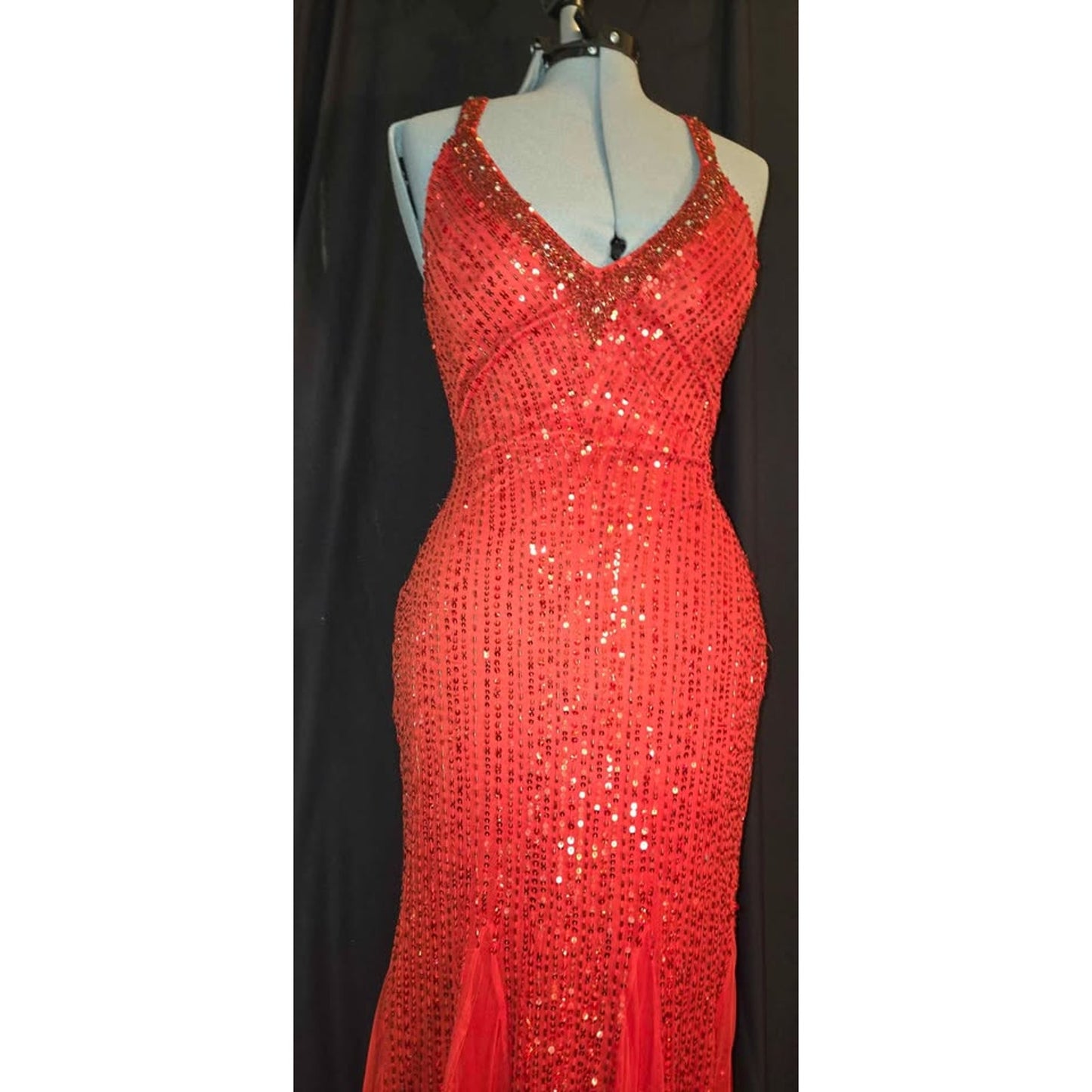 Red Sequin Formal Dress