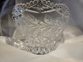 Lovely Lausitzer Lead Crystal Hand Cut Frosted Roses Candy Dish / Bowl G. D. R.