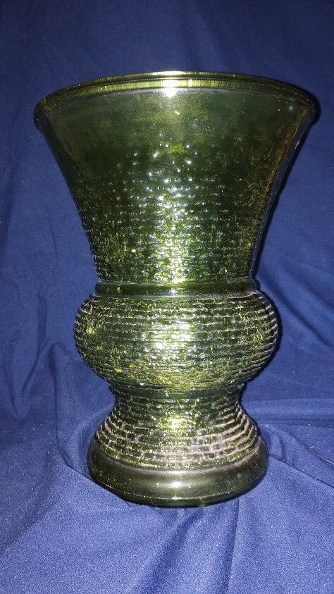 Vintage Green Textured Vase , E.O. Napco of Cleveland, Large