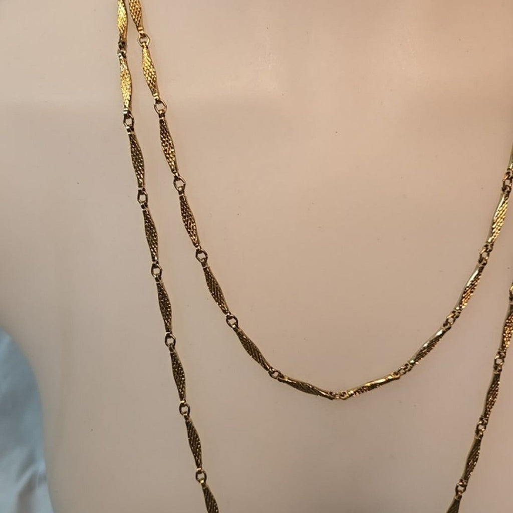 Golden 54" Bar Link Necklace