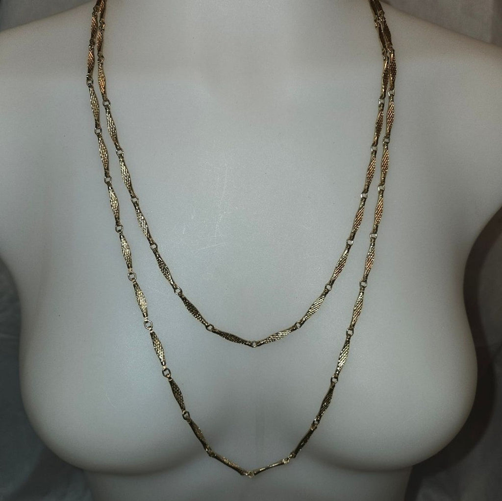 Golden 54" Bar Link Necklace