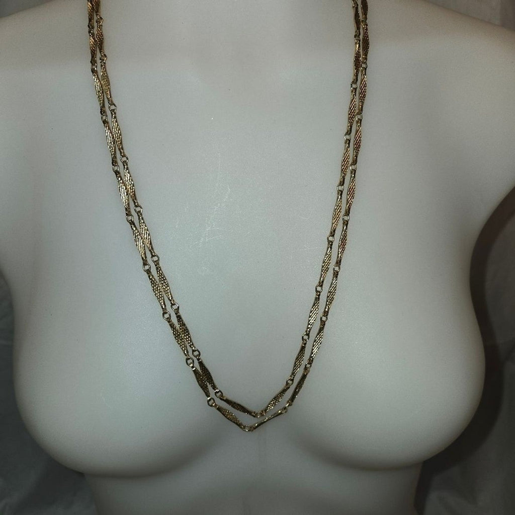 Golden 54" Bar Link Necklace