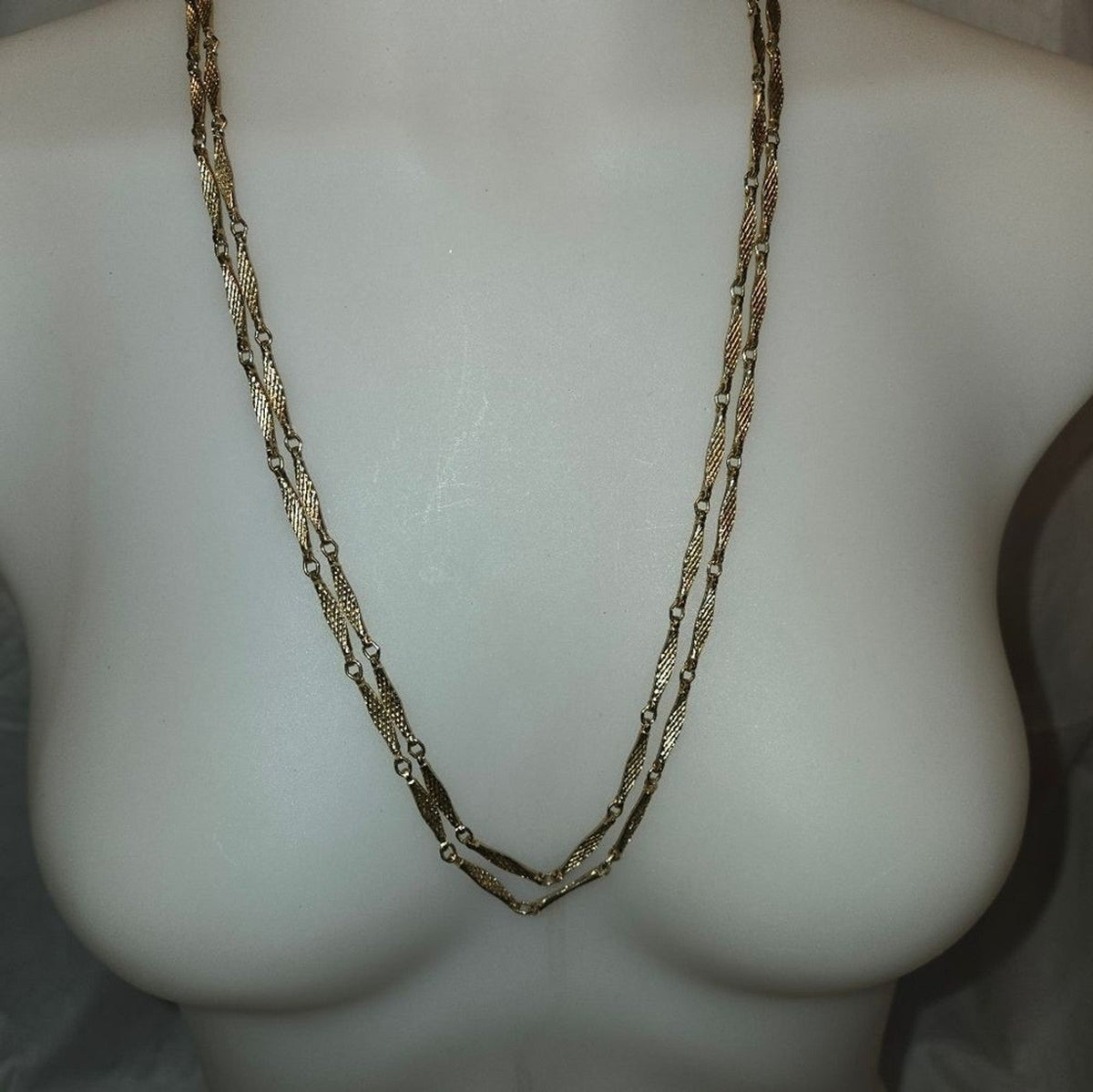 Golden 54" Bar Link Necklace