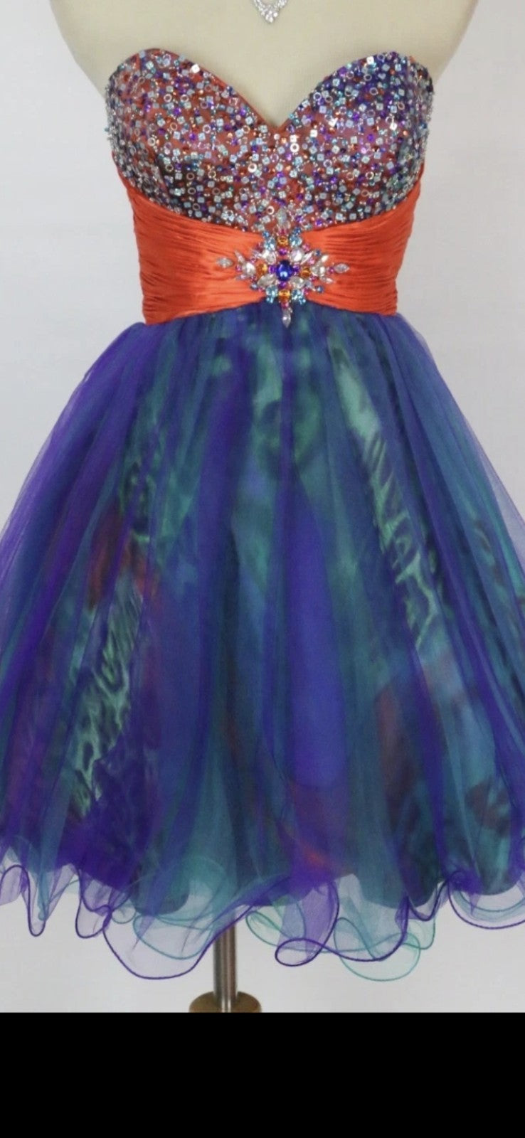 Riva Strapless Bubble Size 10 Prom Formal Short Gown Cruise Isle Capri
