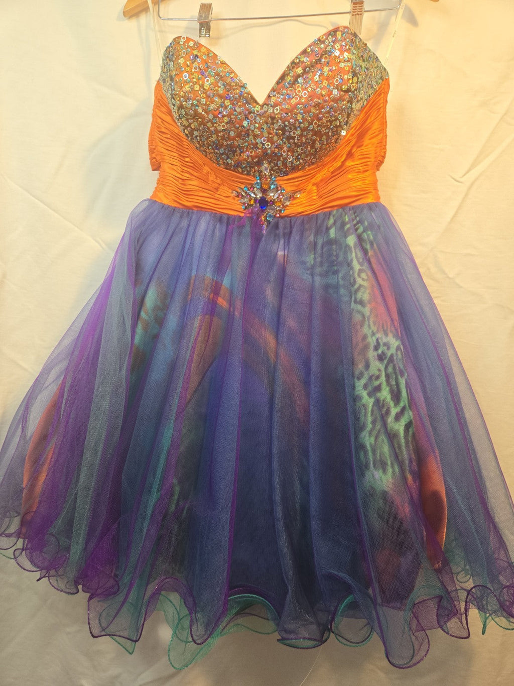 Riva Strapless Bubble Size 10 Prom Formal Short Gown Cruise Isle Capri