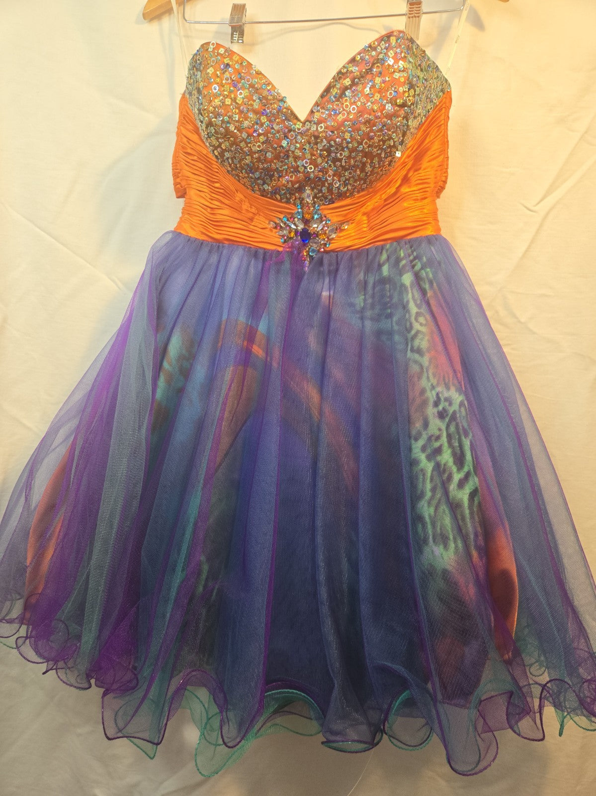 Riva Strapless Bubble Size 10 Prom Formal Short Gown Cruise Isle Capri