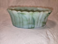 Vintage Akro Agate Green Slag Glass Dish Planter