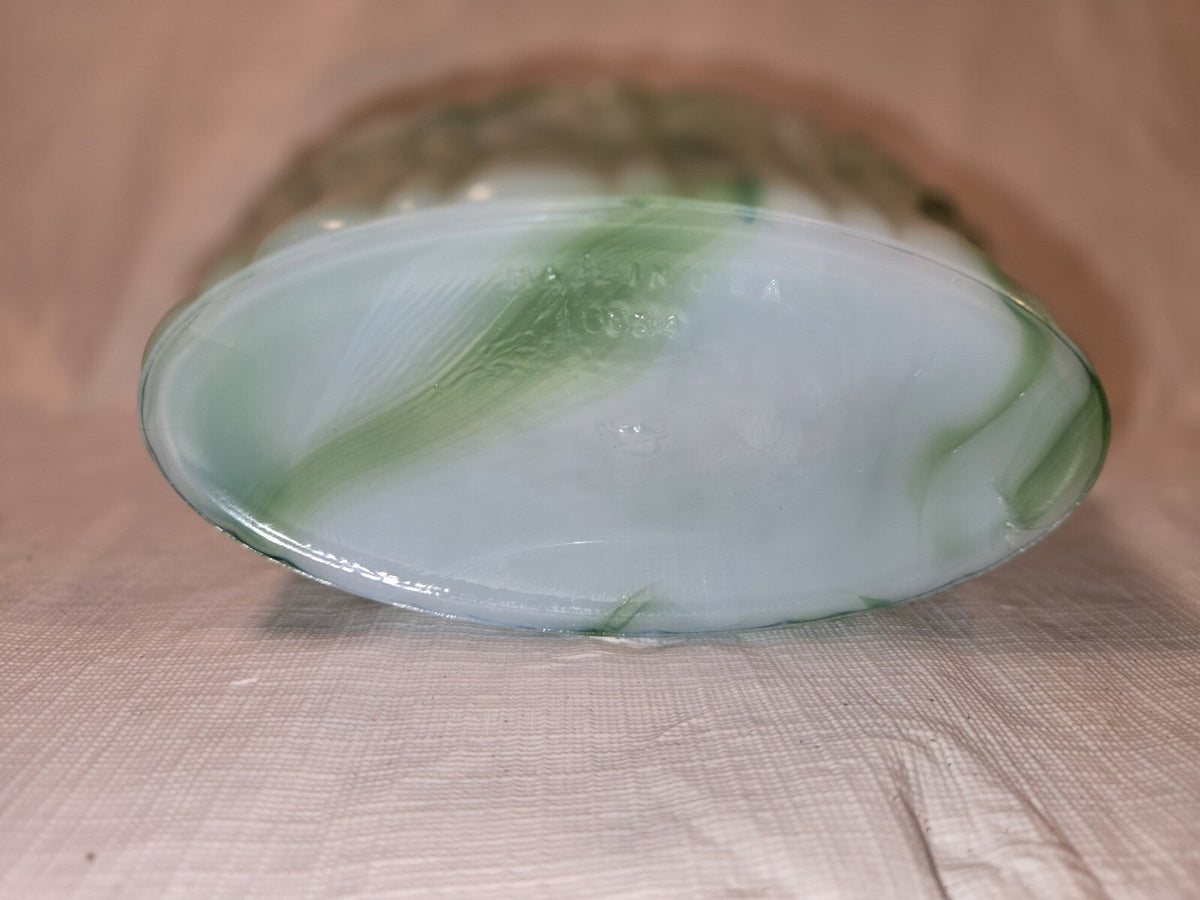 Vintage Akro Agate Green Slag Glass Dish Planter
