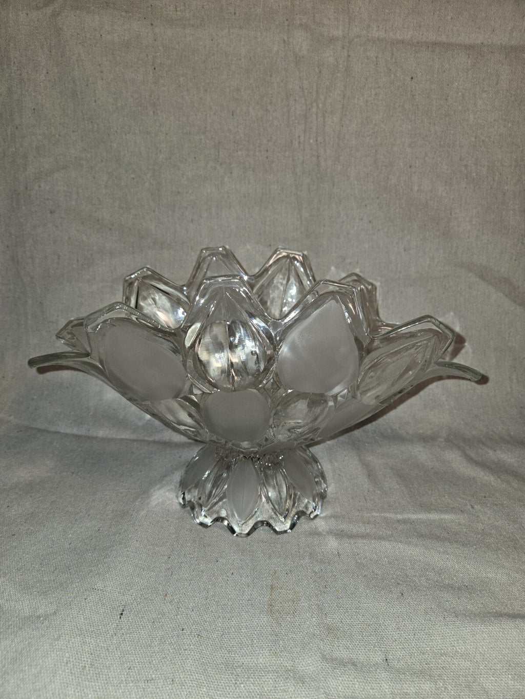 Crystal Industries TOSCANA Clear Frosted Glass Banana Boat Fruit Bowl