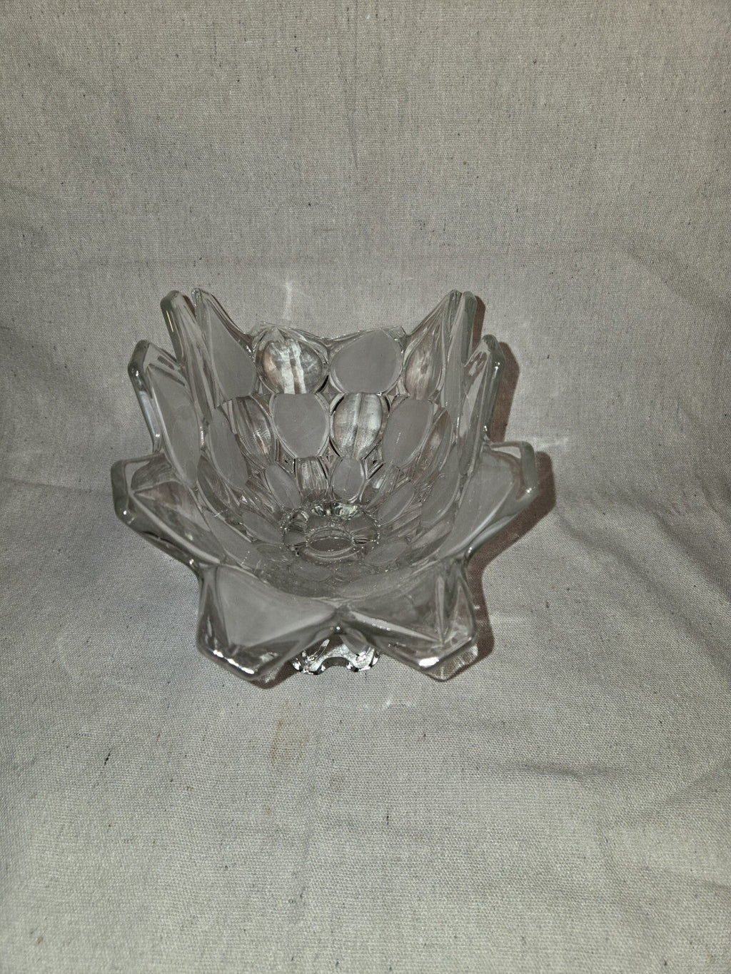 Crystal Industries TOSCANA Clear Frosted Glass Banana Boat Fruit Bowl