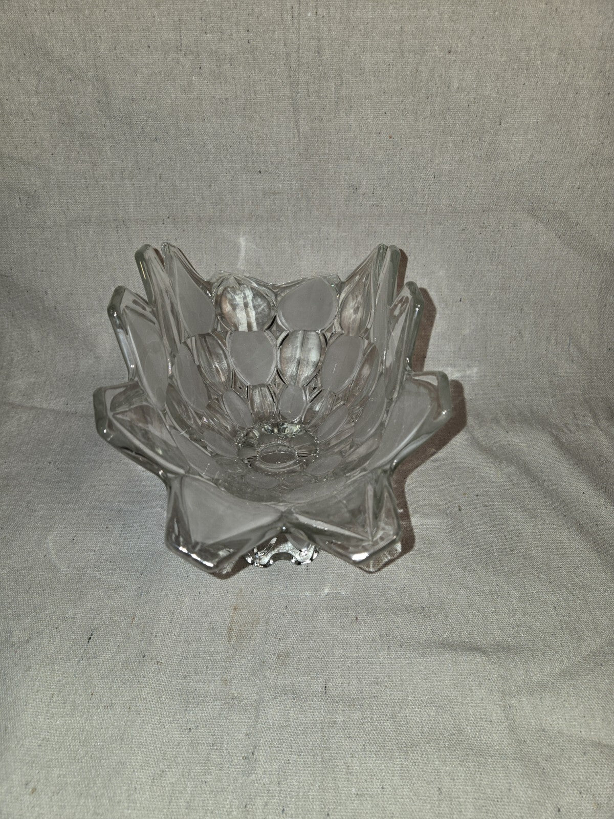 Crystal Industries TOSCANA Clear Frosted Glass Banana Boat Fruit Bowl
