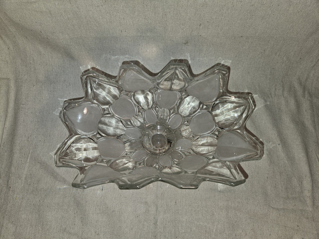Crystal Industries TOSCANA Clear Frosted Glass Banana Boat Fruit Bowl