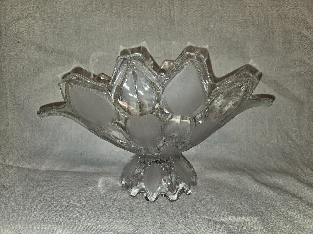 Crystal Industries TOSCANA Clear Frosted Glass Banana Boat Fruit Bowl