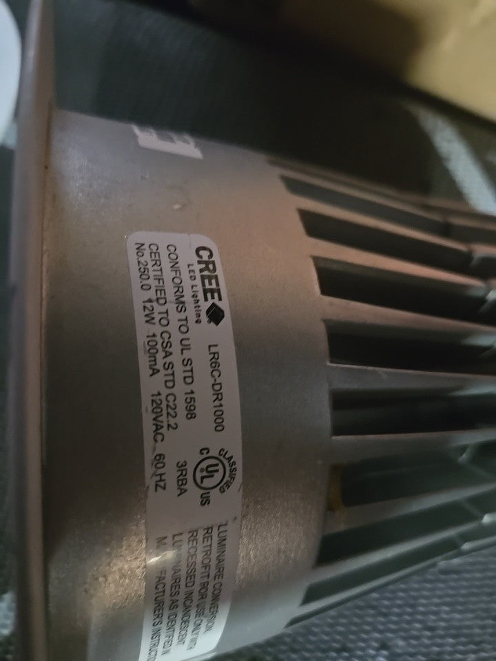 CREE LR6C-D41000 LED COMMERCIAL DOWNLIGHT 12W100mA120VAC60HZ conforms ULSTD1598
