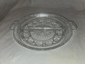Vintage Clear Glass Round Divided Nut, Candy or Relish Dish w/ Two Handles