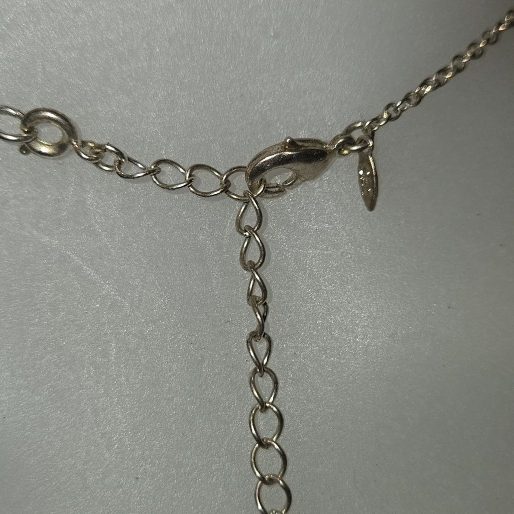 Silvertone Pendant Tear Drop Necklace