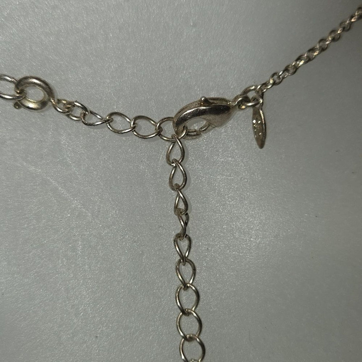Silvertone Pendant Tear Drop Necklace