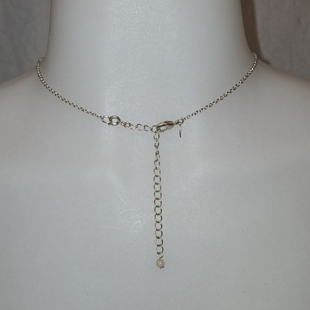 Silvertone Pendant Tear Drop Necklace