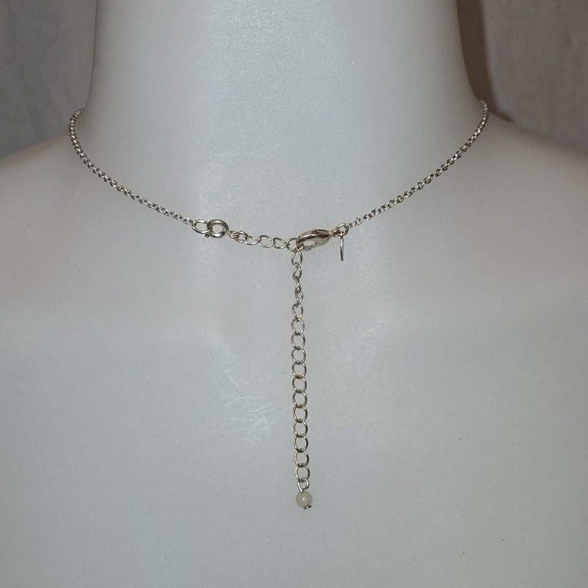 Silvertone Pendant Tear Drop Necklace