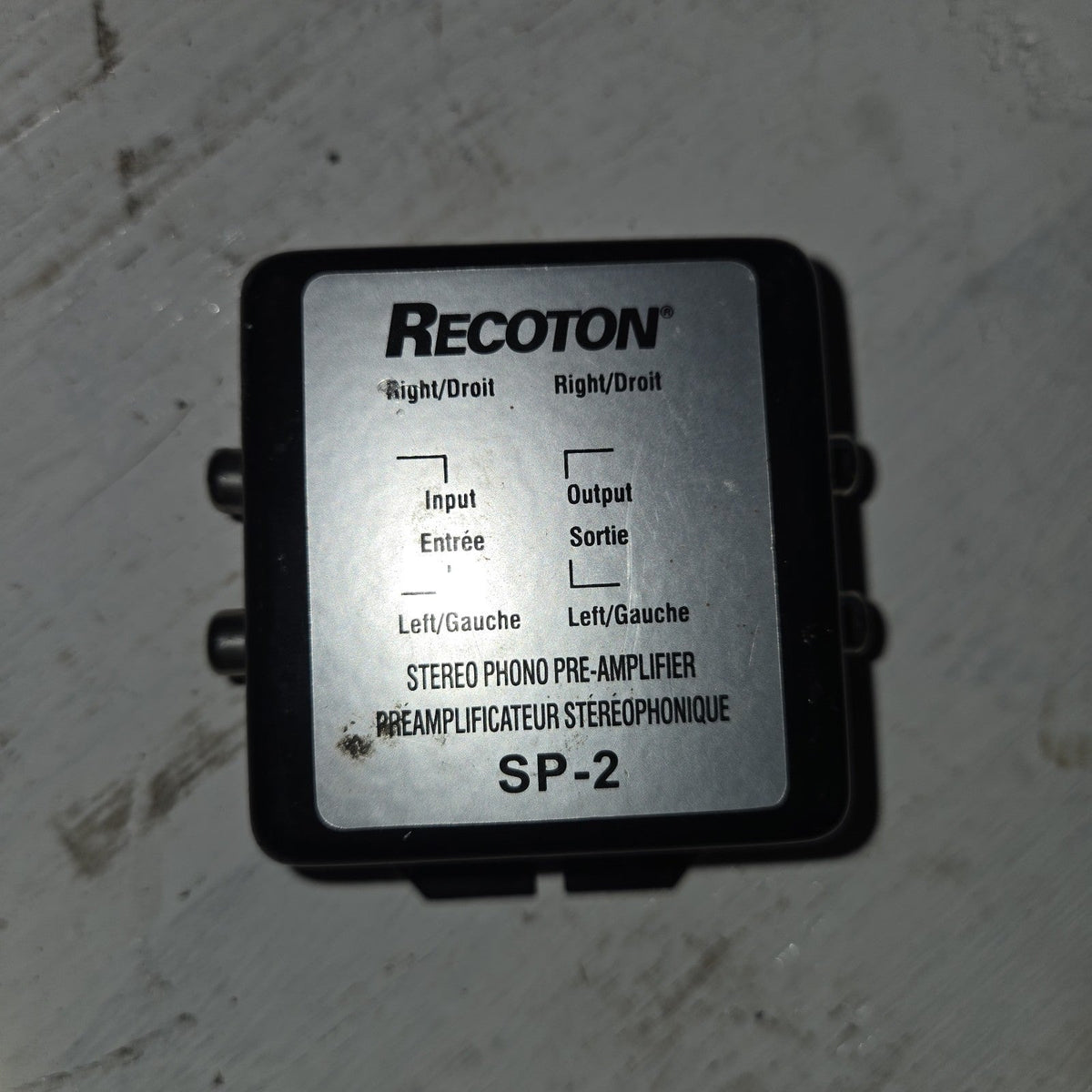 Recoton SP-2 Stereo Phono Cartridge Pre-Amplifier with Power Adapter Turntable