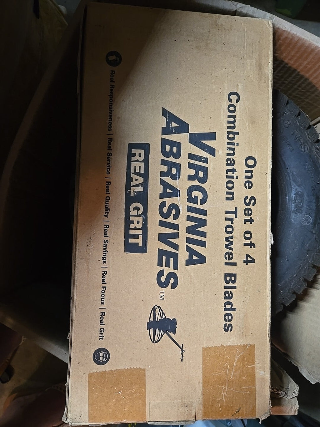 VIRGINIA ABRASIVES 8" x 18" Finish Trowel Blade Set 423-CB0818 for 46-48" Trowel