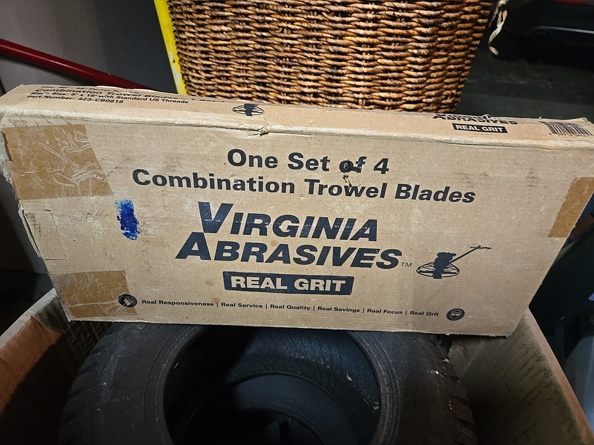 VIRGINIA ABRASIVES 8" x 18" Finish Trowel Blade Set 423-CB0818 for 46-48" Trowel