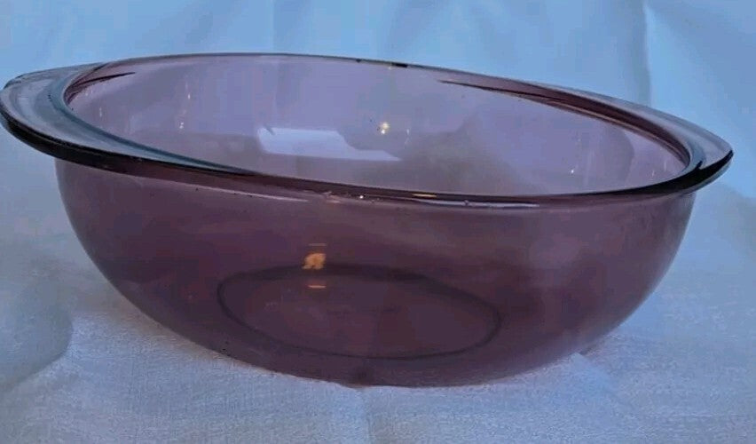 Vintage Glass Pyrex 024 Cranberry / Light Purple Amethyst 2 Qt Bowl