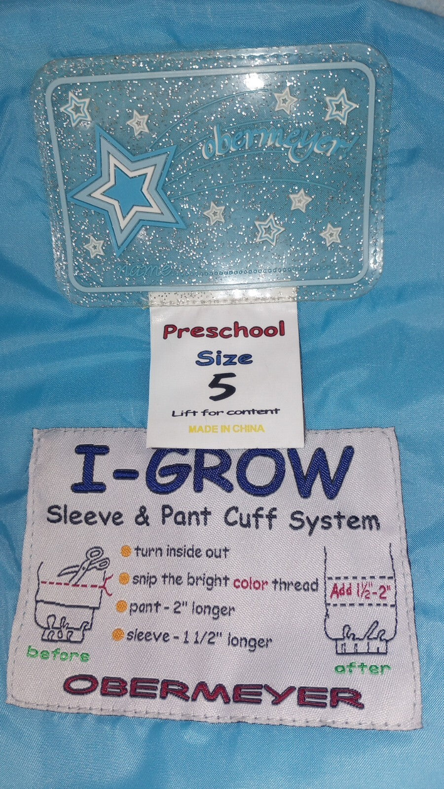Obermeyer Kids Ski Jacket Sz 5 w/ I-Grow system