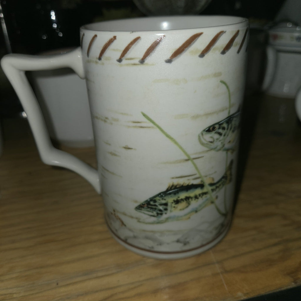 Lenox Riverwood Mug 5” Fish Trout Father’s Day Gift Stoneware