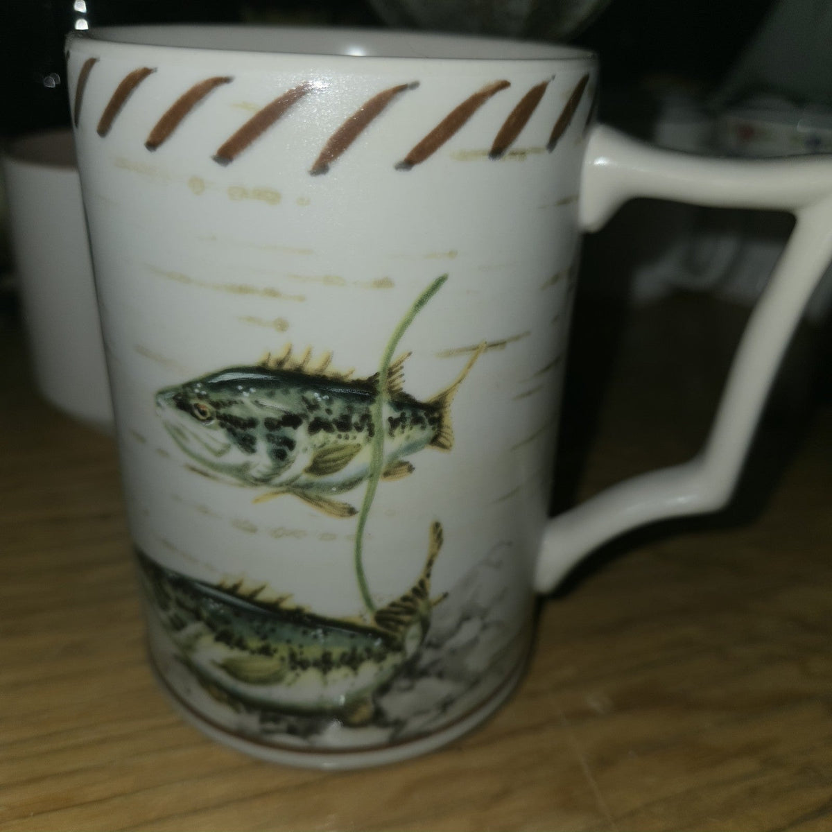 Lenox Riverwood Mug 5” Fish Trout Father’s Day Gift Stoneware