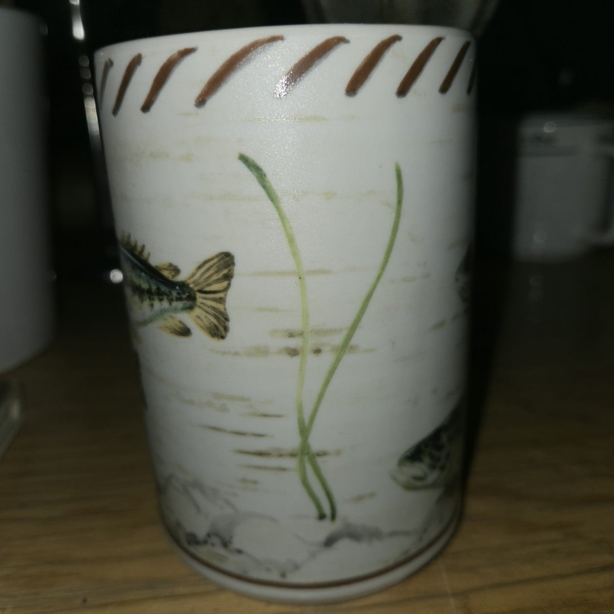 Lenox Riverwood Mug 5” Fish Trout Father’s Day Gift Stoneware
