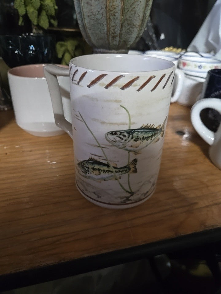 Lenox Riverwood Mug 5” Fish Trout Father’s Day Gift Stoneware