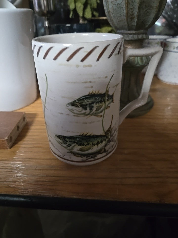 Lenox Riverwood Mug 5” Fish Trout Father’s Day Gift Stoneware
