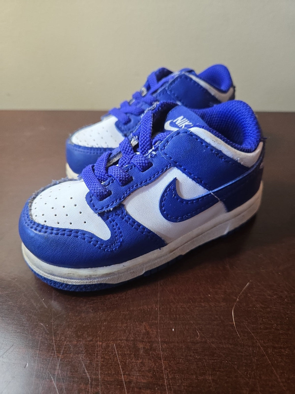 Nike Dunk Low Kids Toddler Shoes Blue/White Athletic Sneakers Size-6C US