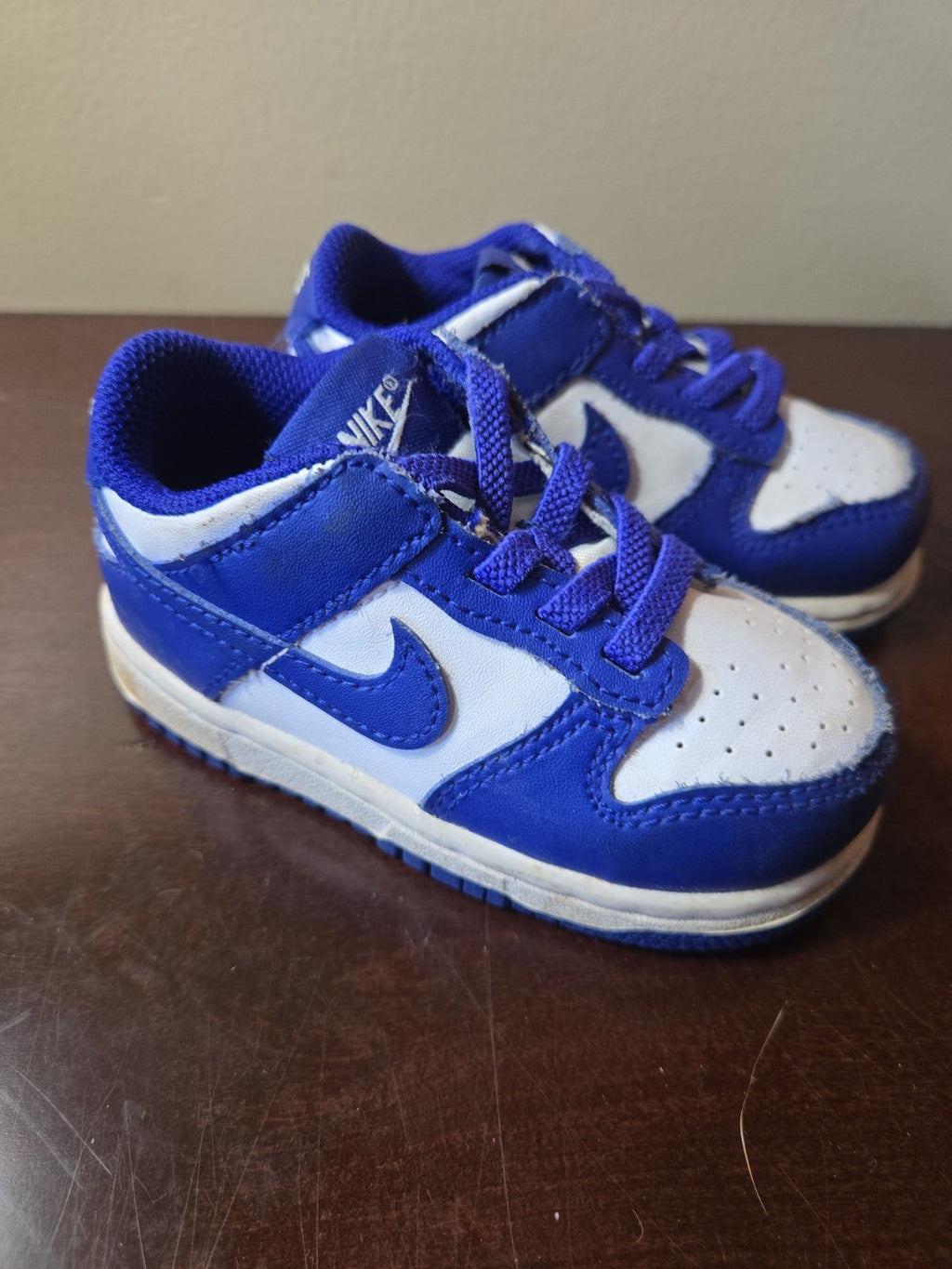 Nike Dunk Low Kids Toddler Shoes Blue/White Athletic Sneakers Size-6C US