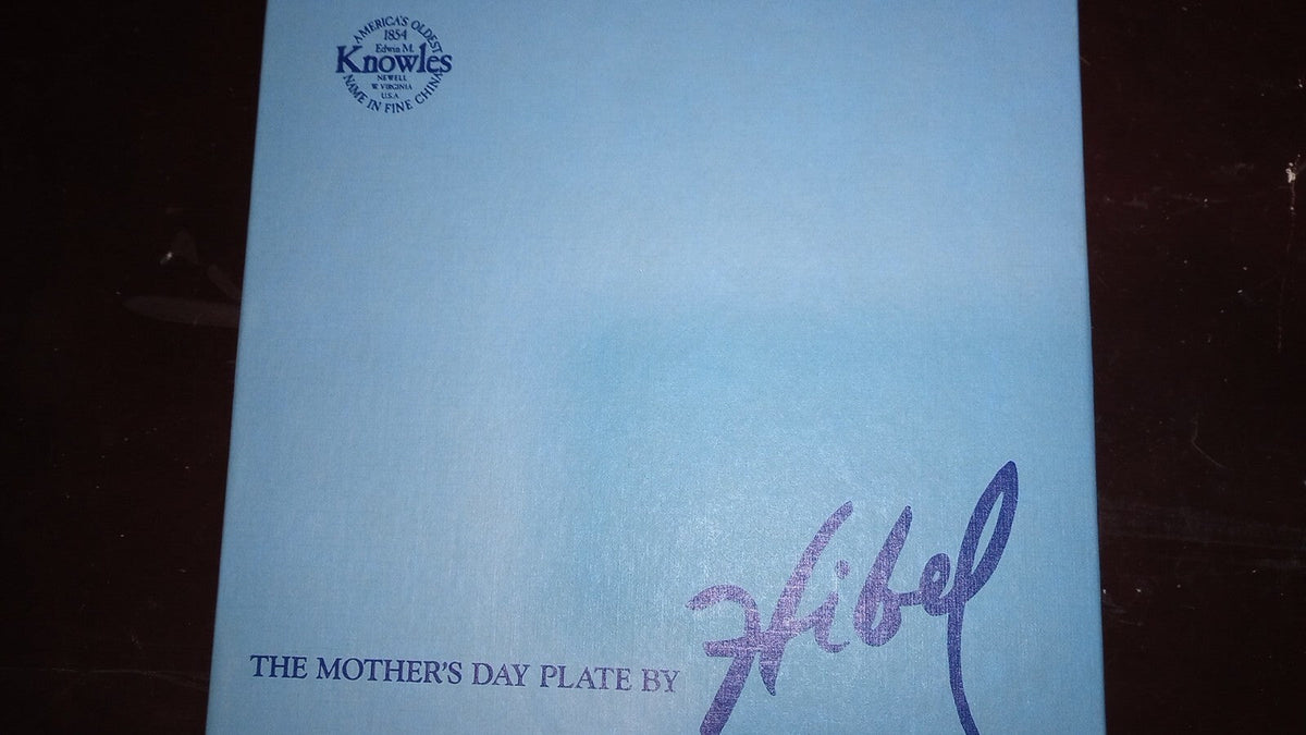 2 Edna Hibel Knowles Collector Mother's Day Plates 1984 and 1990, In Boxes w/COA