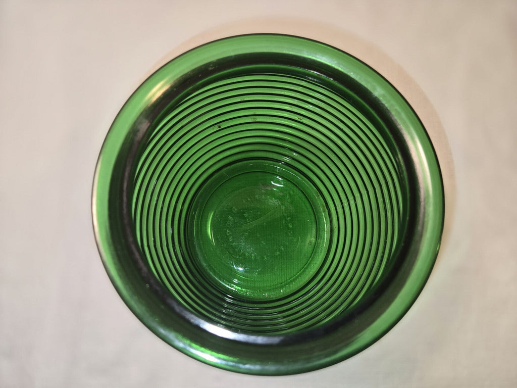 Vintage Tobacco Humidor Jar Green Depression Glass National Pottery Cleveland OH