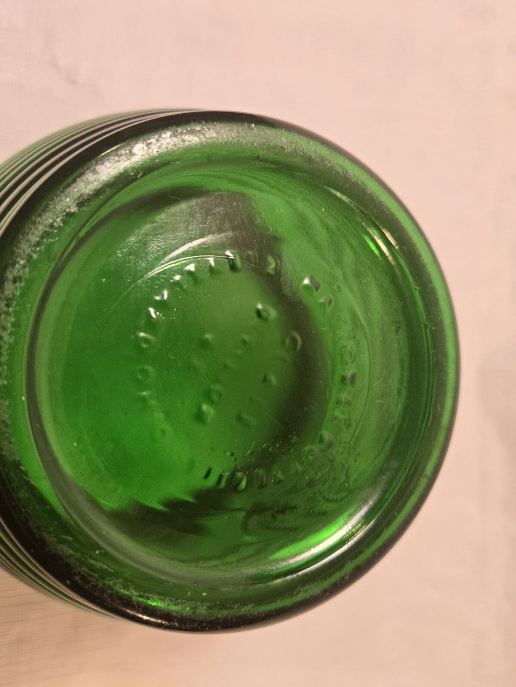 Vintage Tobacco Humidor Jar Green Depression Glass National Pottery Cleveland OH