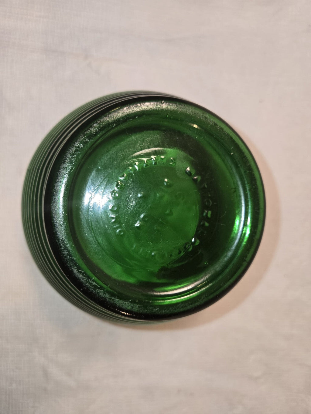 Vintage Tobacco Humidor Jar Green Depression Glass National Pottery Cleveland OH
