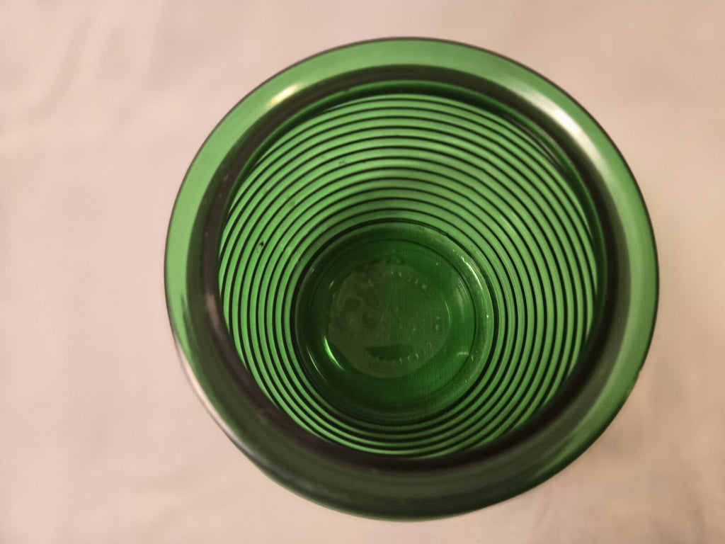 Vintage Tobacco Humidor Jar Green Depression Glass National Pottery Cleveland OH