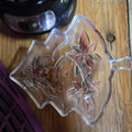 Vintage Pressed Glass Christmas Tree Shaped Serving Platter