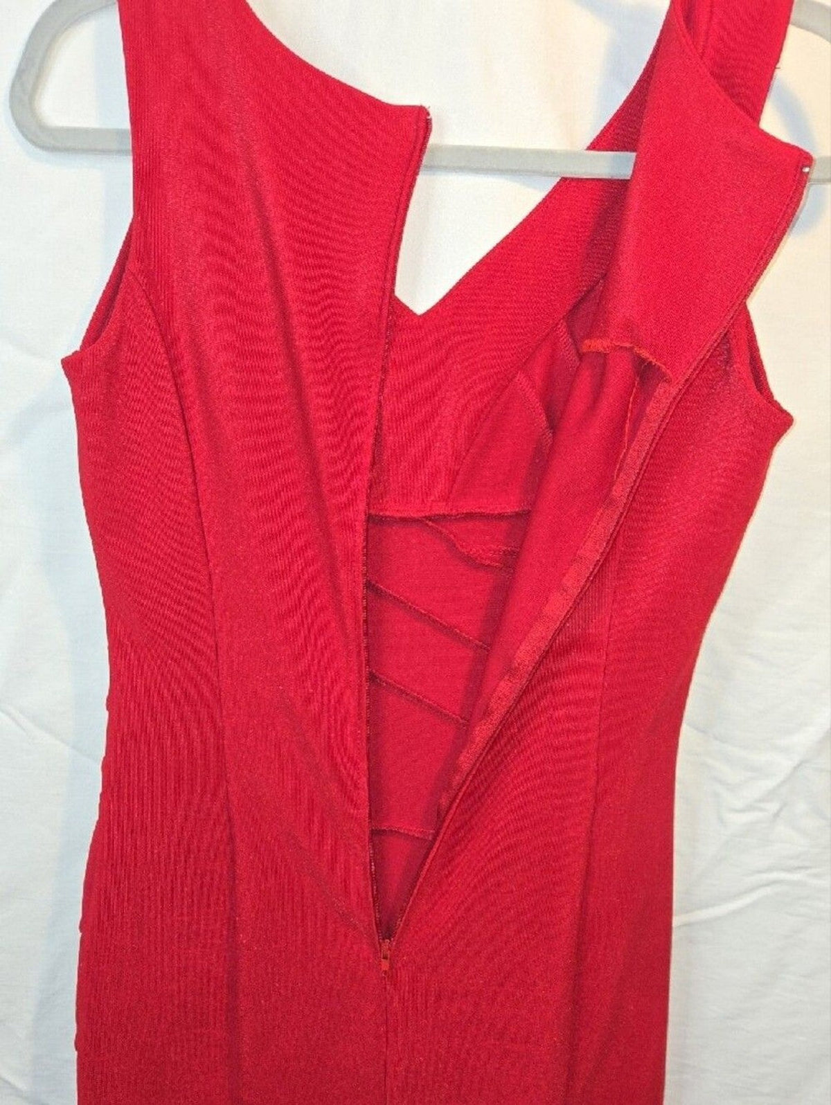Sleeveless Red Bandage Mini Dress by Midnight Doll