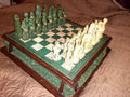 Vintage Antique Maya vs. Spanish Conquistadors Chess Set