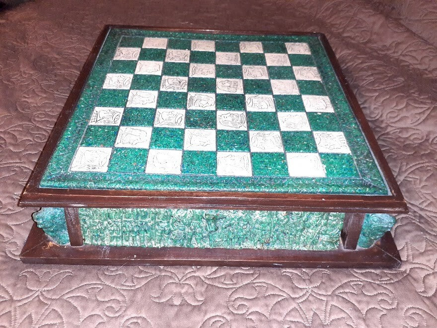 Vintage Antique Maya vs. Spanish Conquistadors Chess Set