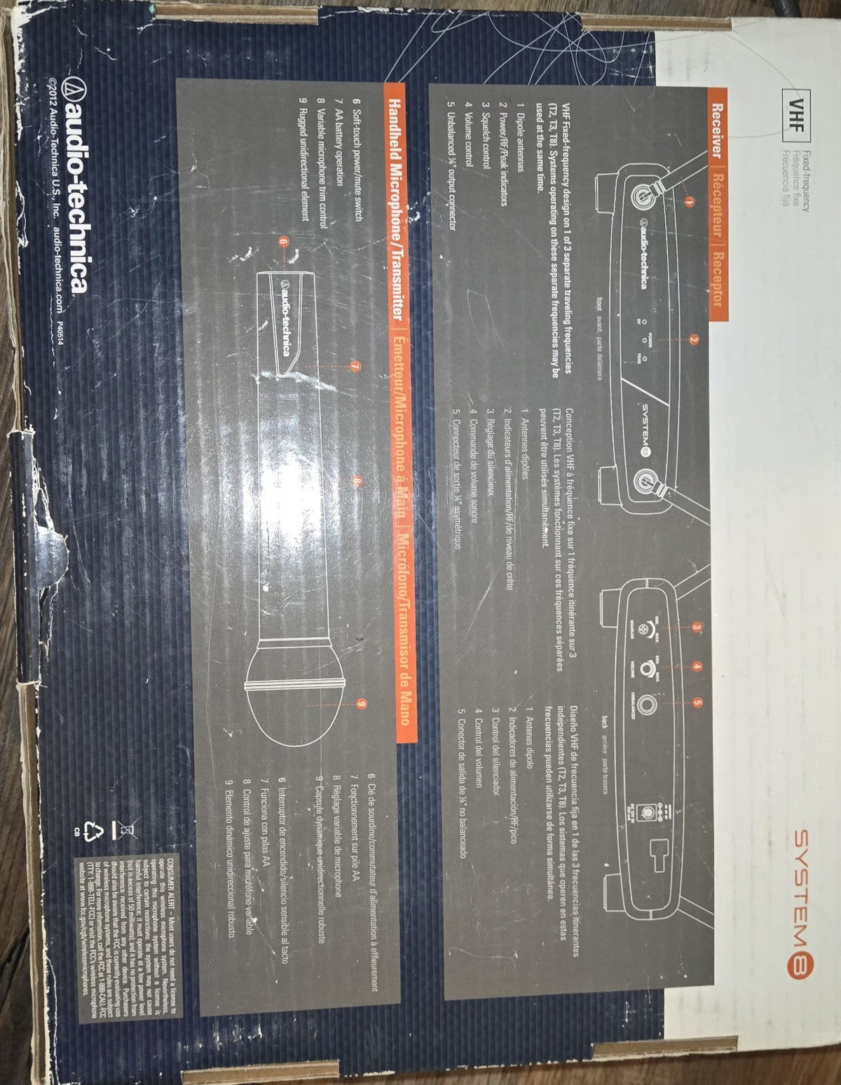 AUDIO-TECHNICA SYSTEM 8 2 PIECE WIRELESS VHF SYSTEM