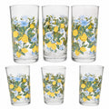 Royal Norfolk Set Of 3 "lemon Floral" 16 Oz. Tall Iced Tea Glasses.