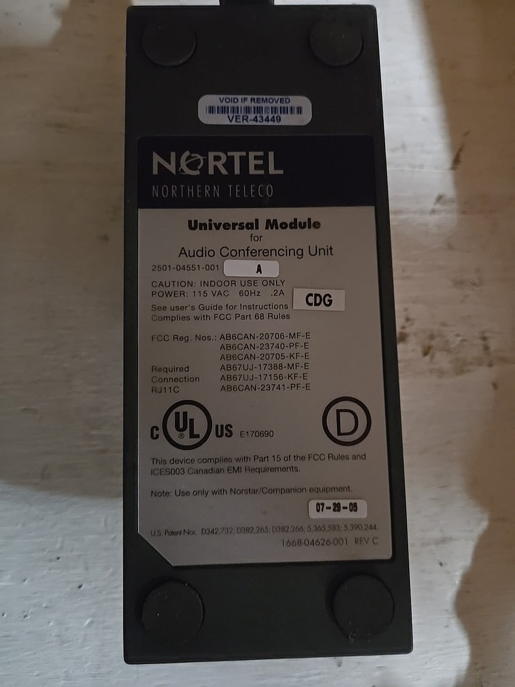 Nortel 2501-04551-001 Nothern Teleco Universal Module for Audio Conferecing Unit