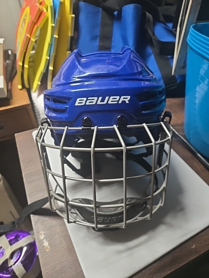 Bauer BHH2100L Large Hockey Helmet w/ Bauer True Vision FM2100 Full Face Cage